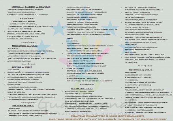 Cartel de VII Jornadas Patrimoniales Guadalcanal