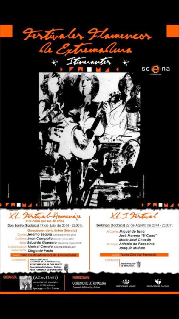 Cartel de Festivales Flamencos Itinerantes de Extremadura