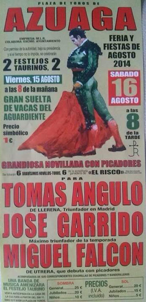 Cartel de Grandiosa Novillada con Picadores 