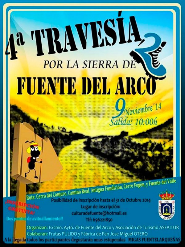Cartel de IV Travesía por la Sierra de Fuente del Arco 