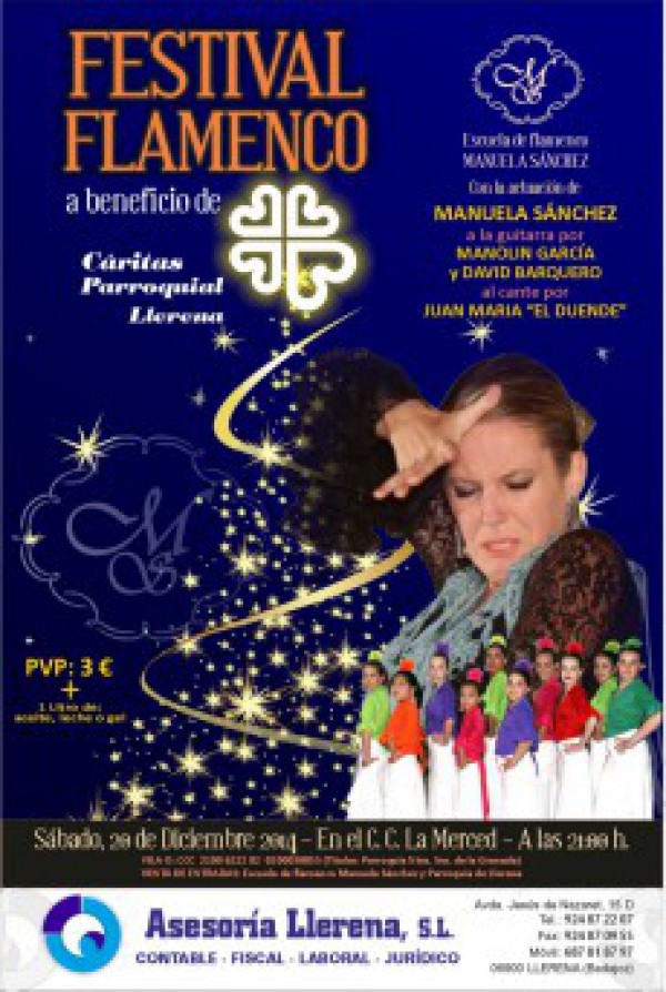 Cartel de Festival Flamenco Solidario en Llerena