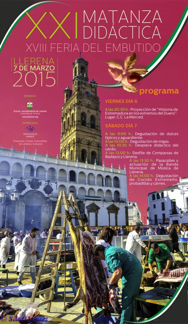 Cartel de   XXI Matanzada Didactica y XVII Feria del Embutido en Llerena