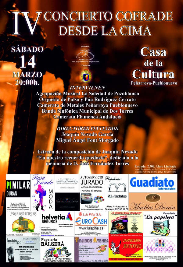 Cartel de IV Edición Concierto Cofrade Desde La Cima