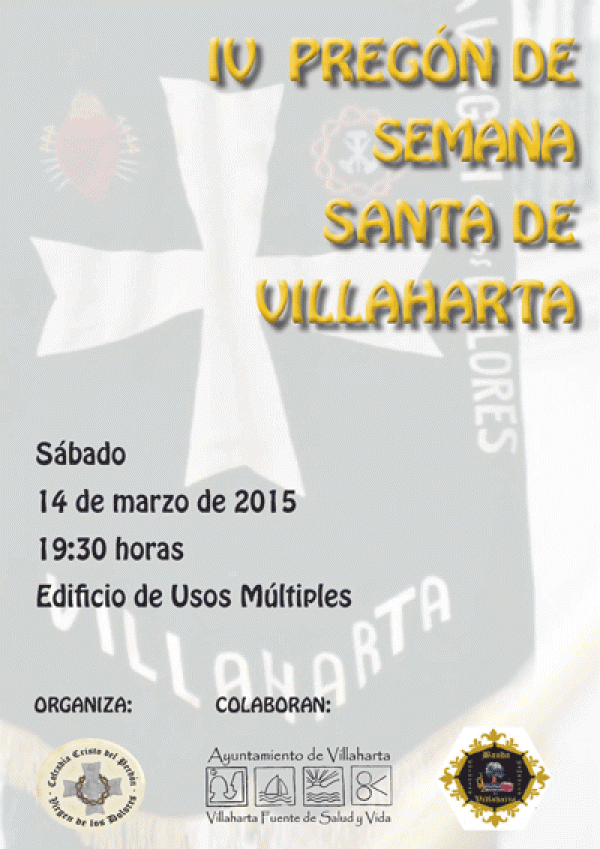 Cartel de IV Pregón de Semana Santa en Villaharta