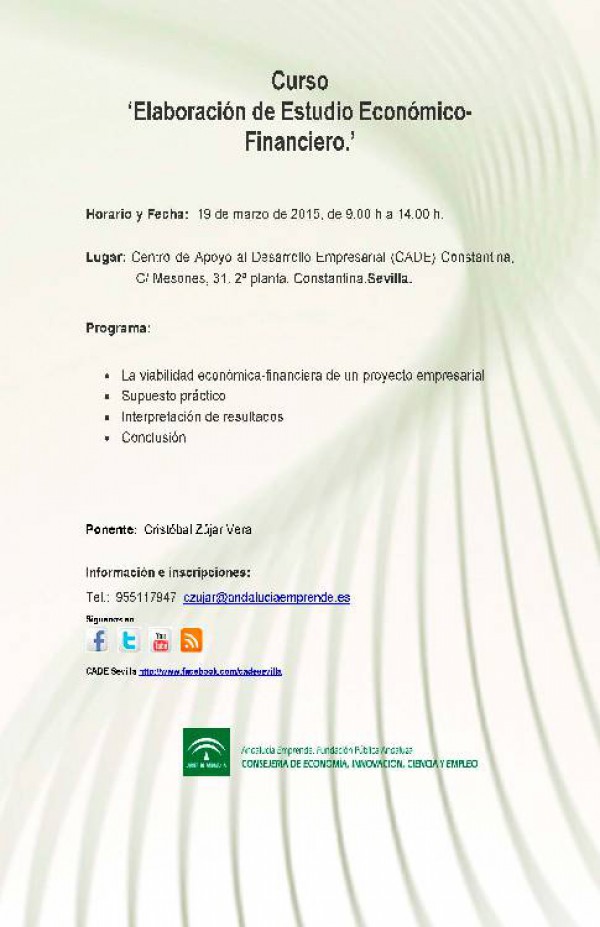Cartel de Curso "Elaboración de Estudio Económico-Financiero"