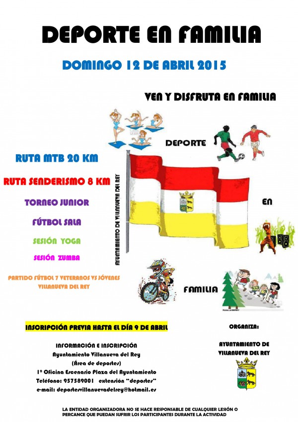 Cartel de Deporte en Familia en Villanueva del Rey