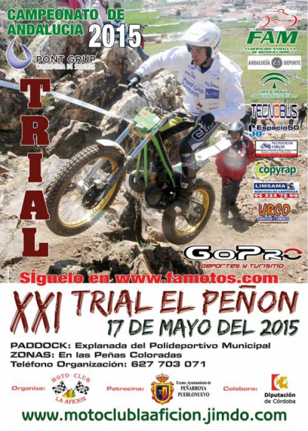 Cartel de XXI Trial El Peñón en Peñarroya