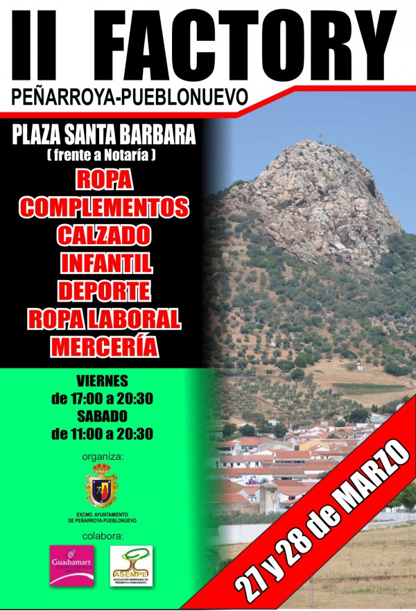 Cartel de II Factory en Peñarroya-Pueblonuevo