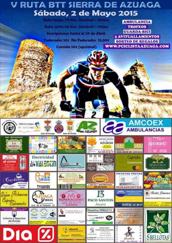 Cartel de V Ruta BTT Sierra de Azuaga
