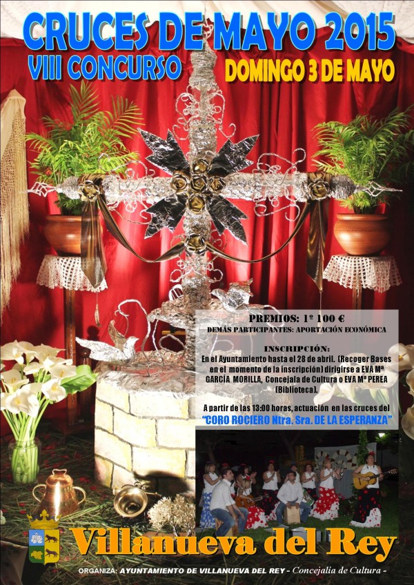 Cartel de VIII Concurso Cruces de Mayo 2015 en Villanueva del Rey