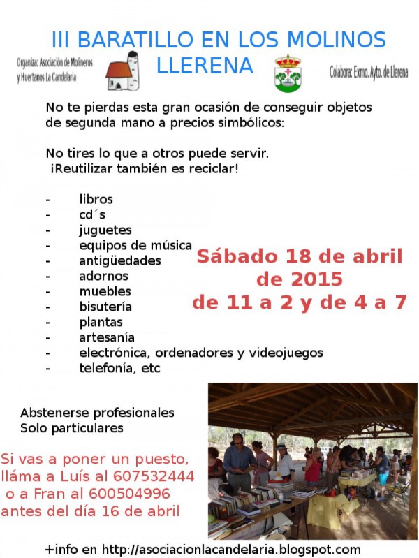 Cartel de III Baratillo en Los Molinos, Llerena