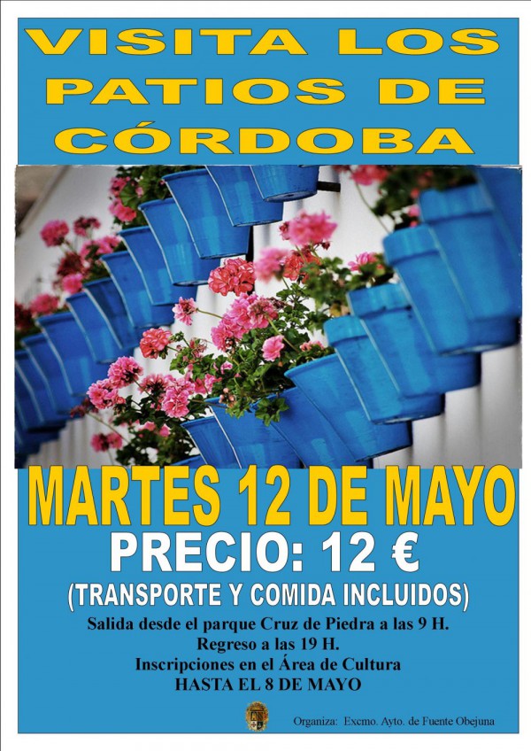 Cartel de Visita a los patios de Córdoba desde Fuente Obejuna