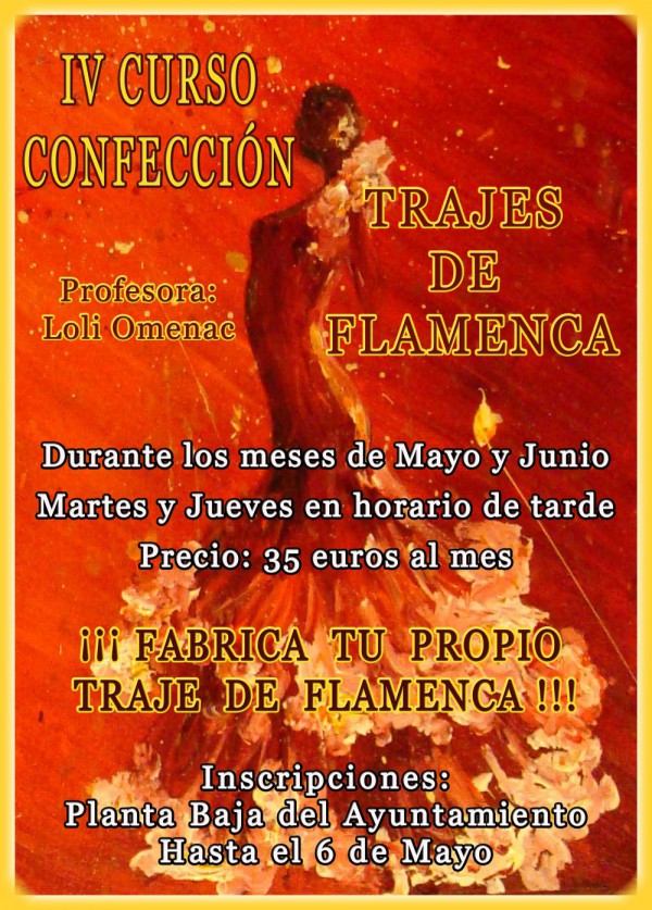 Cartel de IV Cuso de Confección de Trajes de Flamenca en Guadalcanal
