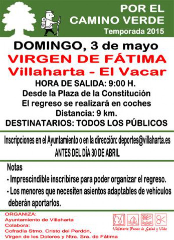 Cartel de Por el Camino Verde. Senderismo en Villaharta