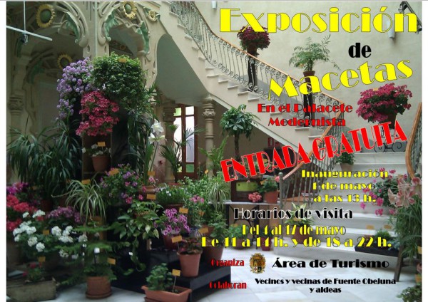 Cartel de Exposición de macetas en Fuente Obejuna