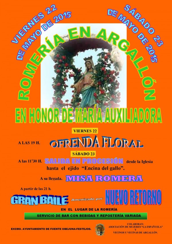 Cartel de Romería en Argallón