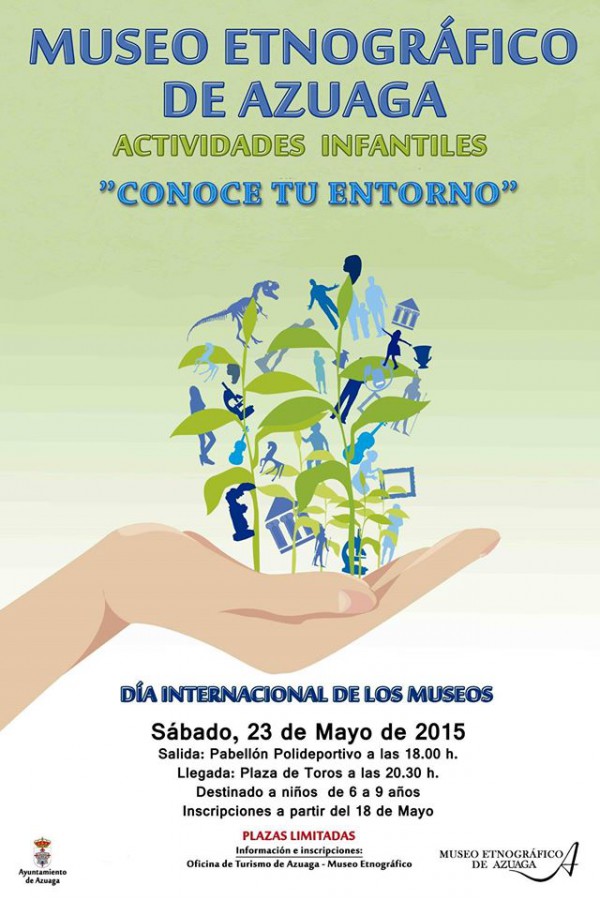 Cartel de "Conoce tu entorno" Actividades infantiles en el museo etnográfico de Azuaga