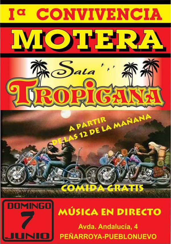 Cartel de I Convivencia Motera Sala Tropicana