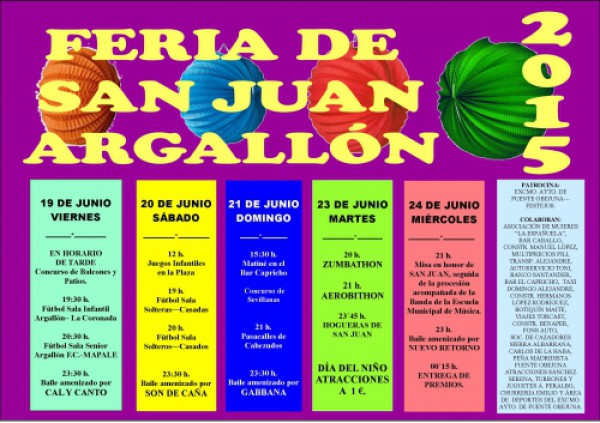 Cartel de Feria de San Juan de Argallón 2015