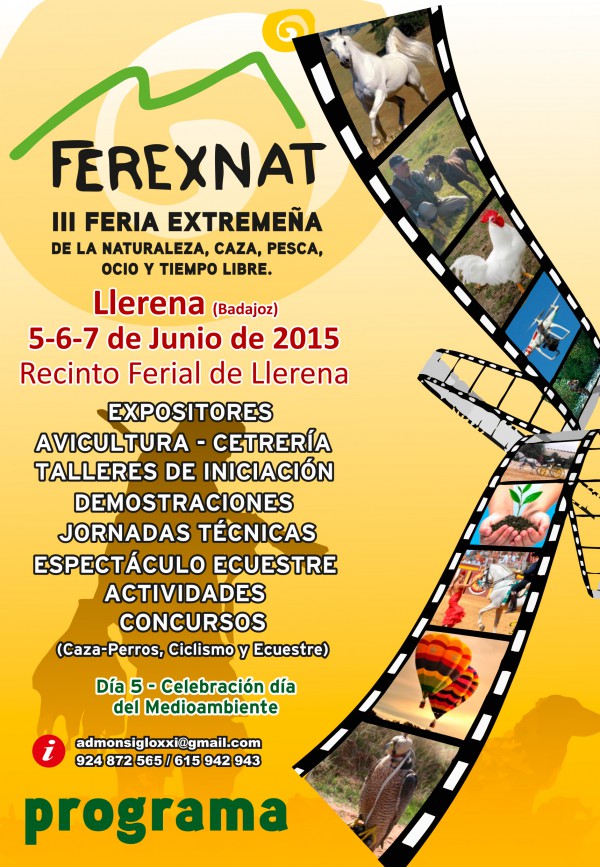 Cartel de III Feria Extremeña de la naturaleza, caza, pesca, ocio y tiempo libre en Llerena