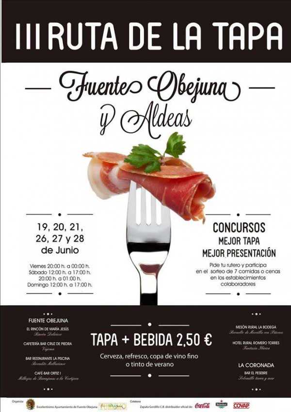Cartel de III Ruta de la Tapa de Fuente Obejuna y Aldeas