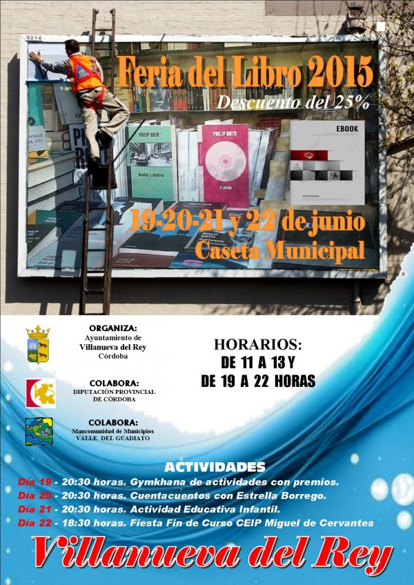 Cartel de Feria del libro 2015 en Villanueva del Rey