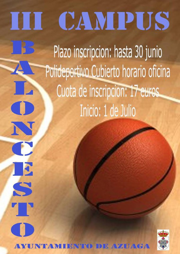 Cartel de III Campus de Baloncesto en Azuaga