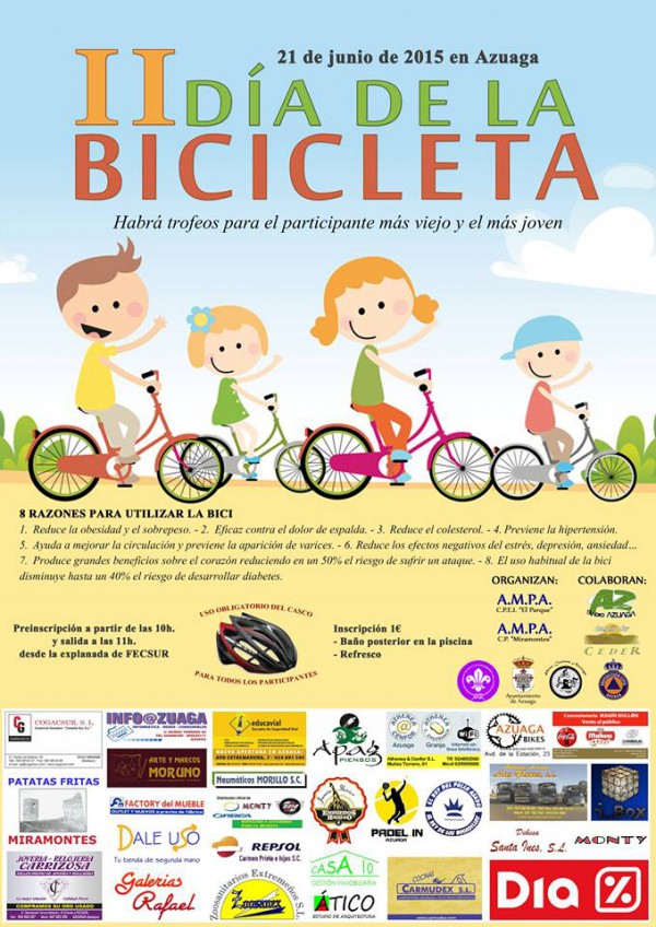 Cartel de II Día de la bicicleta en Azuaga