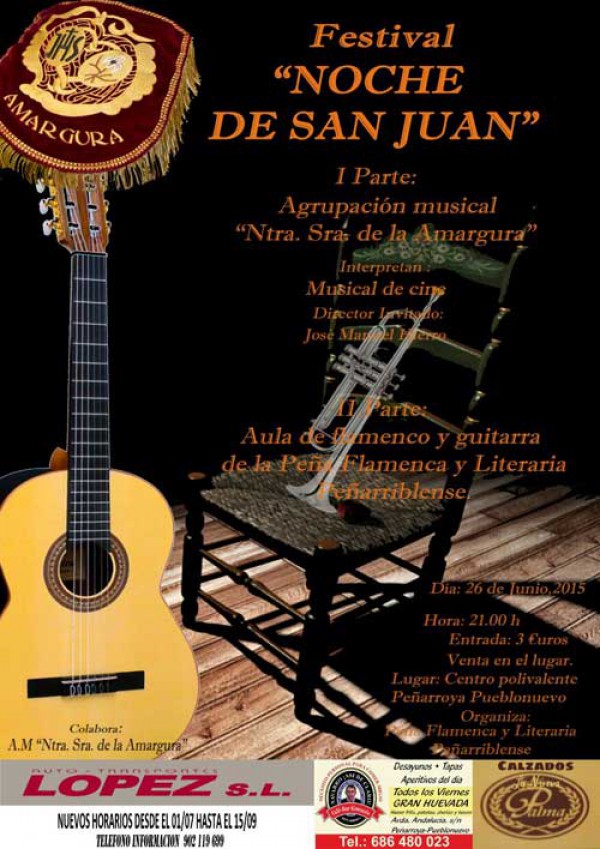 Cartel de Festival "Noche de San Juan" en Peñaroya-Pueblonuevo