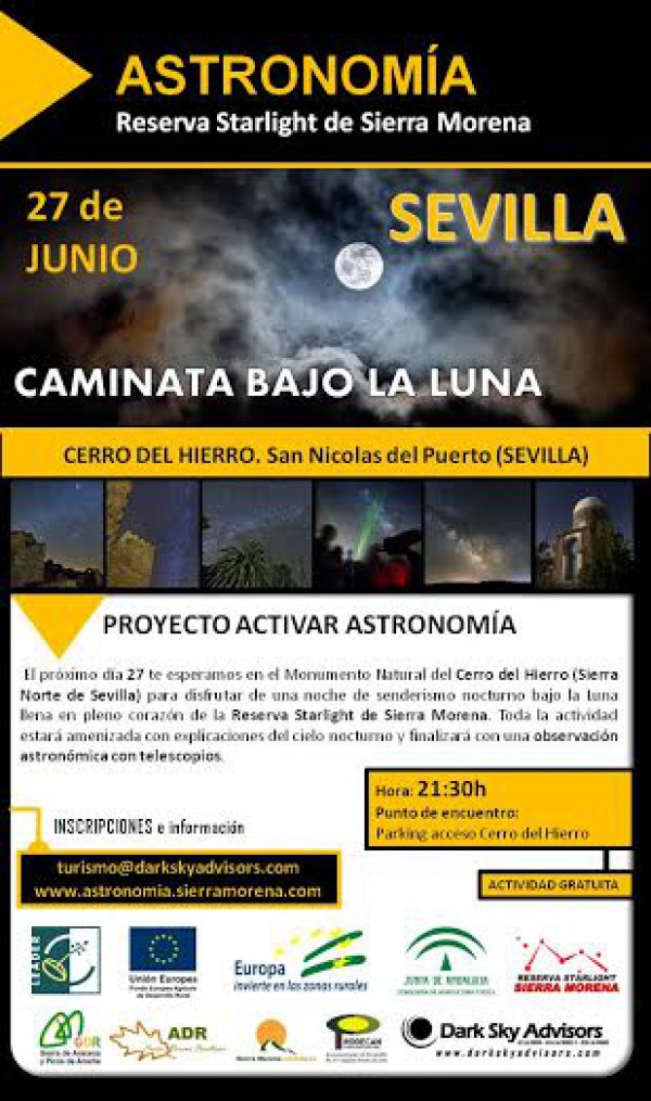Cartel de Caminata bajo la Luna en San Nicolás del Puerto