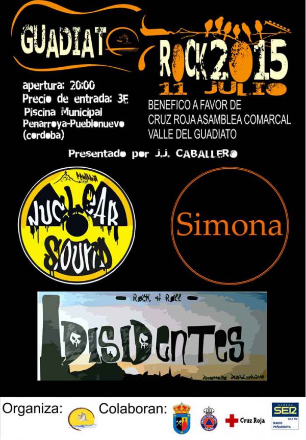Cartel de Guadiato Rock 2015 en Peñarroya-Pueblonuevo