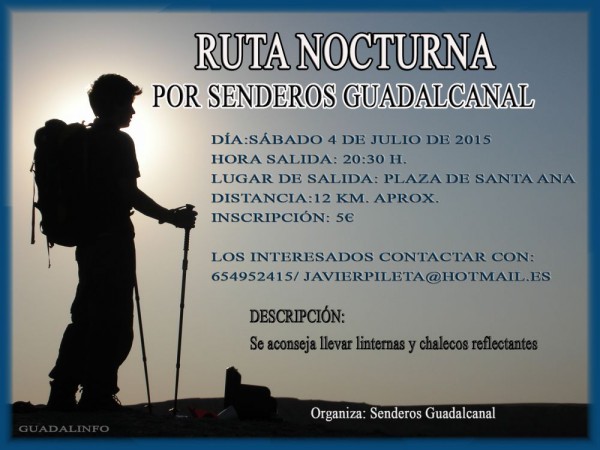 Cartel de Ruta Nocturna de Senderismo en Guadalcanal