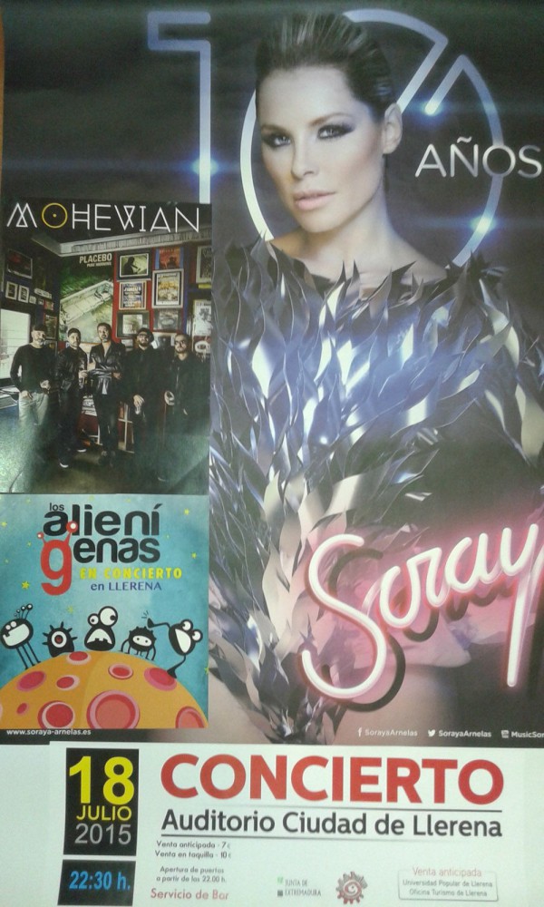 Cartel de Concierto de Soraya Arnelas en Llerena