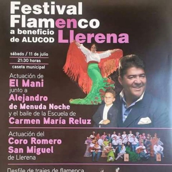 Cartel de Festival Flamenco en Llerena a beneficio de Alucod 