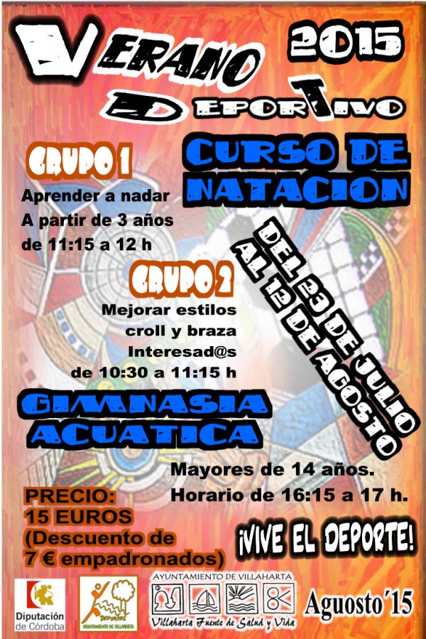 Cartel de Curso de Natación en Villaharta