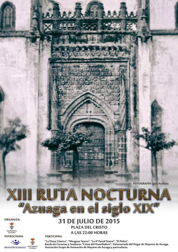 Cartel de XIII Ruta Nocturna "Azuaga en el siglo XIX"