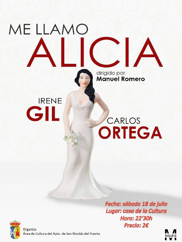 Cartel de Teatro "Me llamo Alicia" en San Nicolas del Puerto