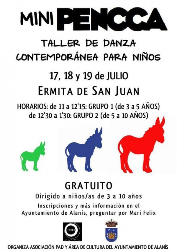 Cartel de Mini Pencca, taller de danza contemporánea para niños
