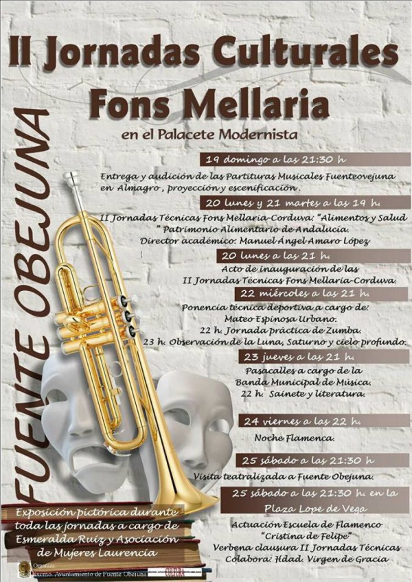 Cartel de II Jornadas Culturales Fons Mellaria en Fuente Obejuna