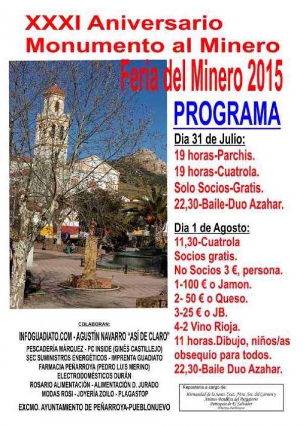 Cartel de XXXI Aniversario Monumento al Minero 