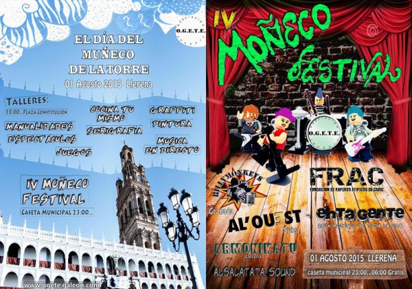 Cartel de Dñia del Muñeco de la Torre de Llerena y IV Moñeco Festival