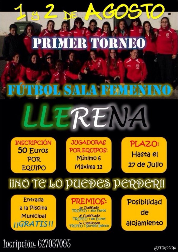 Cartel de Primer torneo de fútbol sala femenino en Llerena