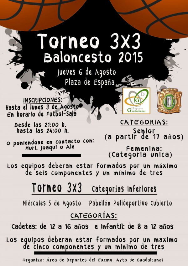 Cartel de Torneo 3X3 Baloncesto 2015