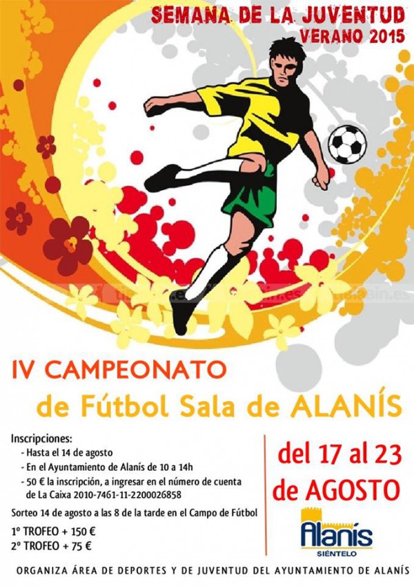 Cartel de IV Campeonat de Fútbol sala de Alanís