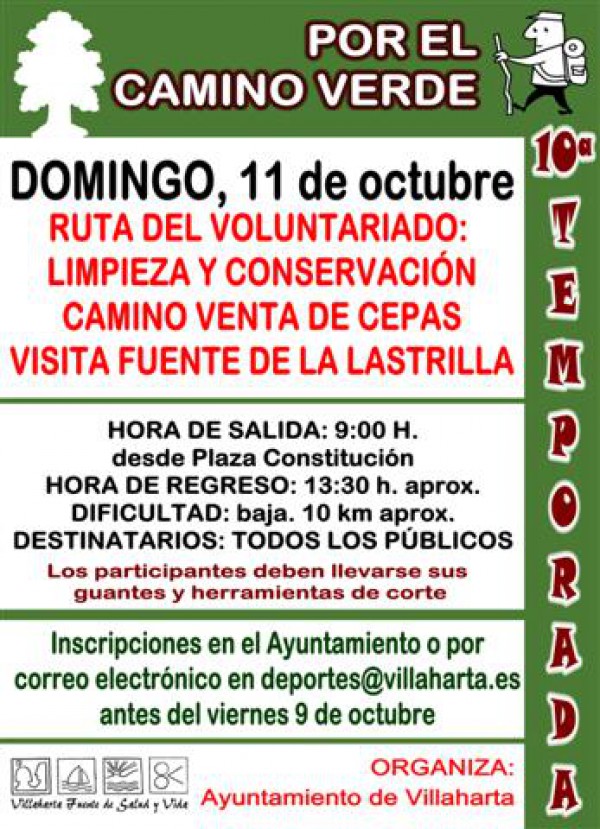 Cartel de Por El Camino Verde en Villaharta 