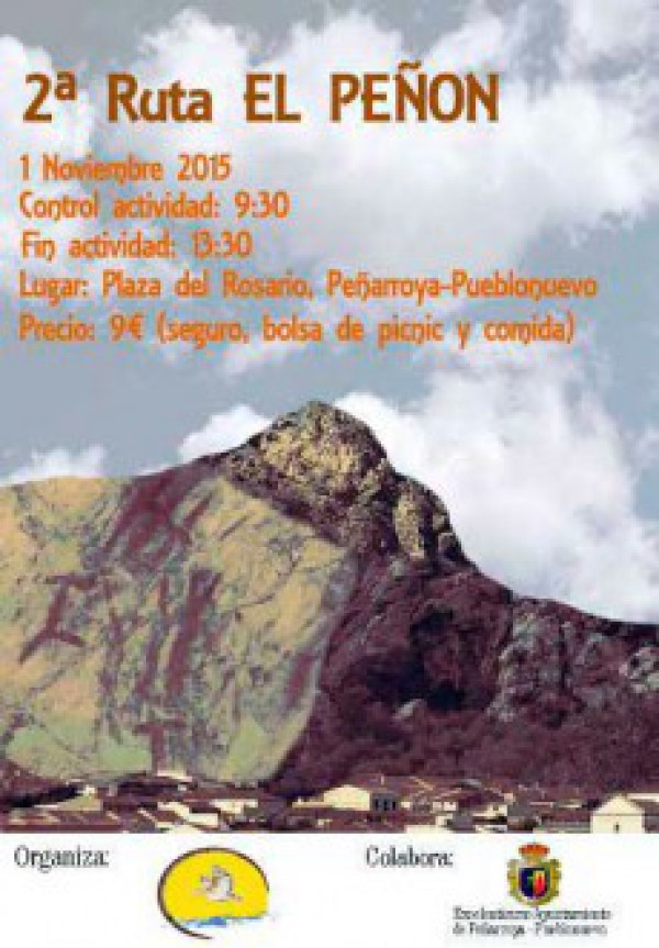 Cartel de II Ruta Cultural El Peñón en Peñarroya-Pueblonuevo 