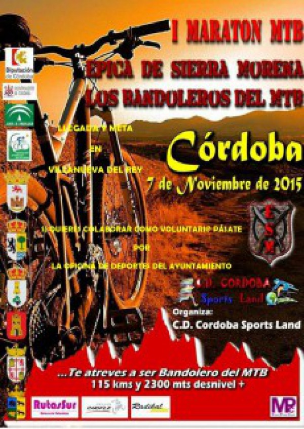 Cartel de  I Maratón MTB Épica de Sierra Morena. Los bandoleros del MTB