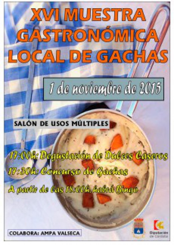 Cartel de XVI Muestra Gastronómica Local de Gachas en Valsequillo
