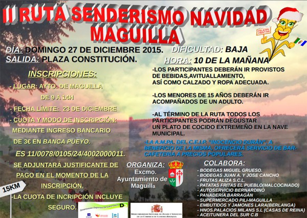 Cartel de II Ruta Senderismo Navidad