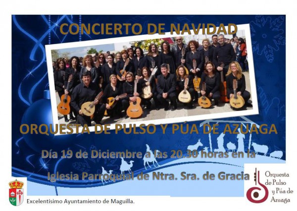 Cartel de Concierto Orquesta de Pulso y Púa de Azuaga en Maguilla